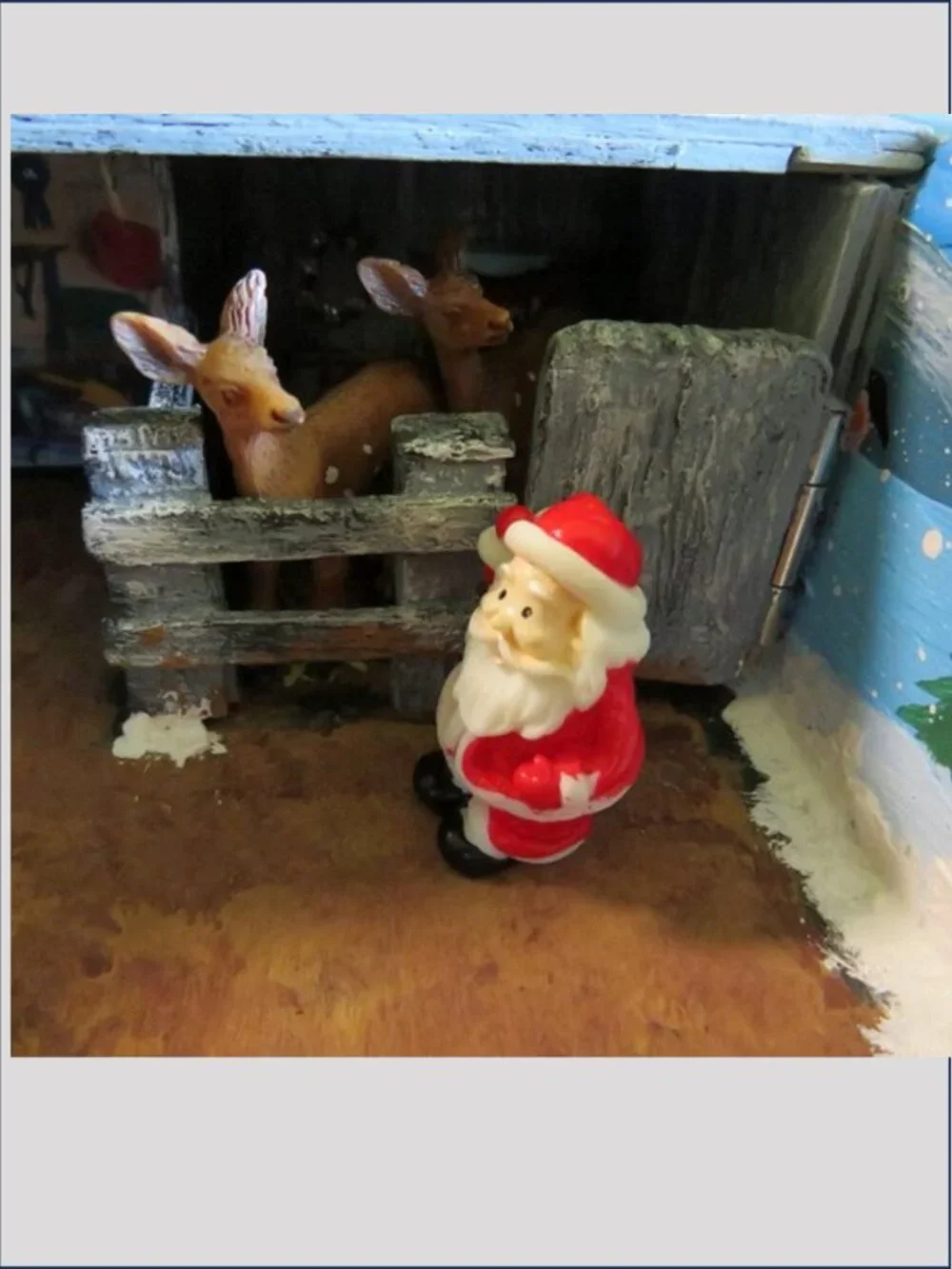 Handmade Reindeer Flight School Miniature Diorama Santa Christmas Village